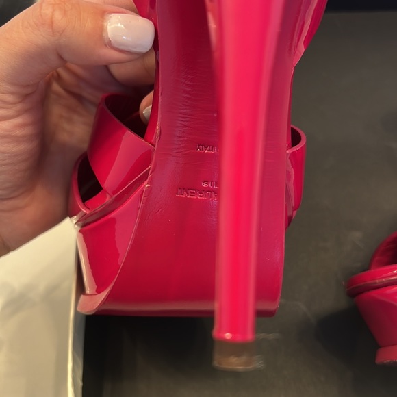 Ysl Saint Laurent Fuschia Tribute Sandals Size 37 - Picture 5 of 9